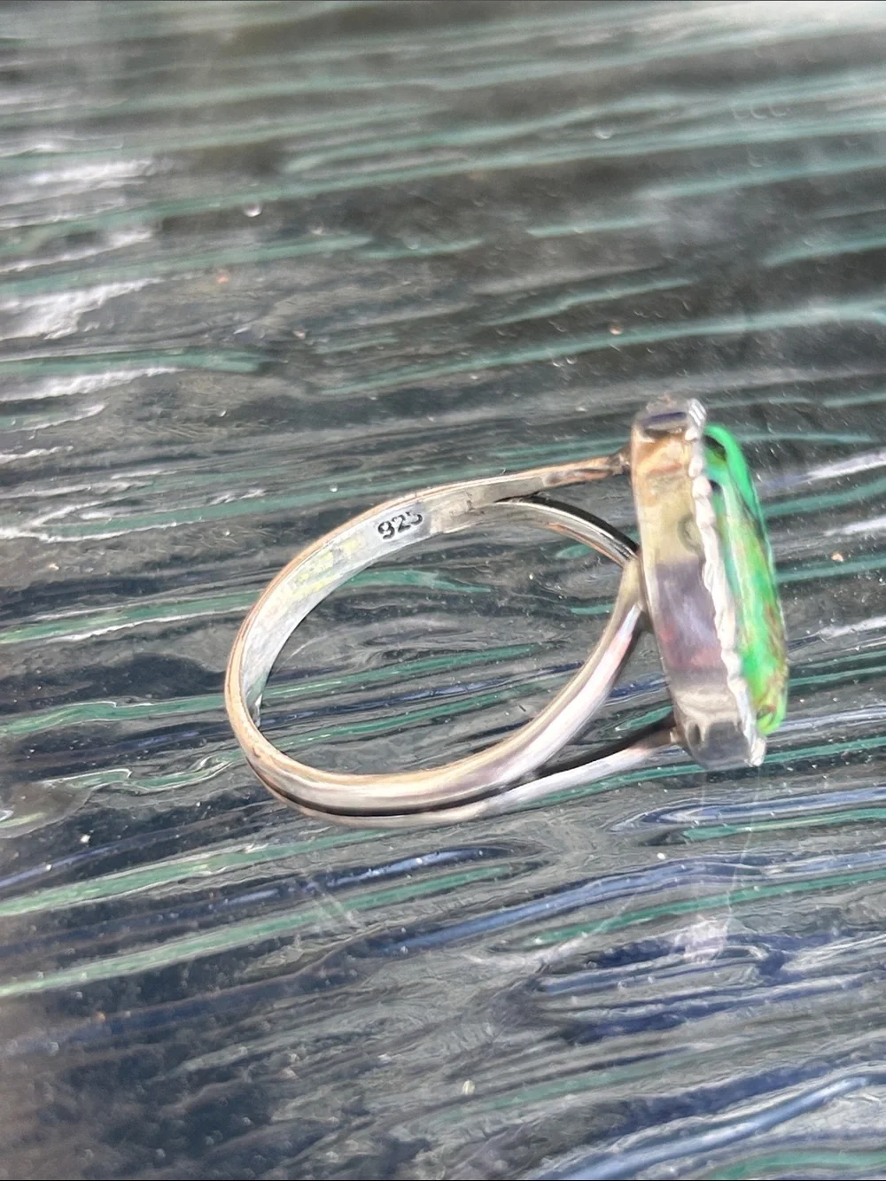 Vintage Mojave Turquoise Stamped Sterling Silver 925 Ring